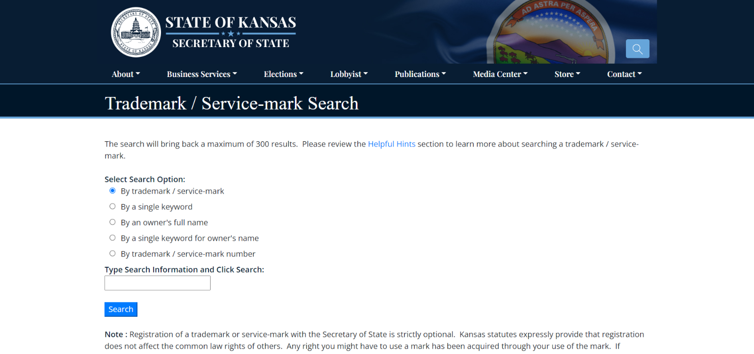 kansas trademark search